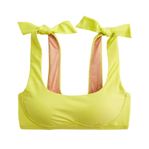 J.Crew Tie Shoulder Scoop Neck Bikini Top, Size 2X, NWT - Picture 1 of 6